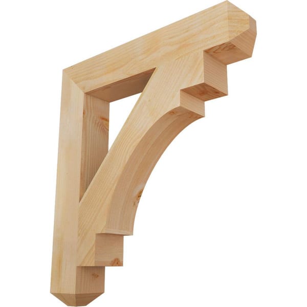 Ekena Millwork 6 in. x 40 in. x 36 in. Douglas Fir Merced Craftsman Rough Sawn Bracket