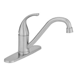 Builders Single-Handle Standard Kitchen Faucet in Stainless Steel