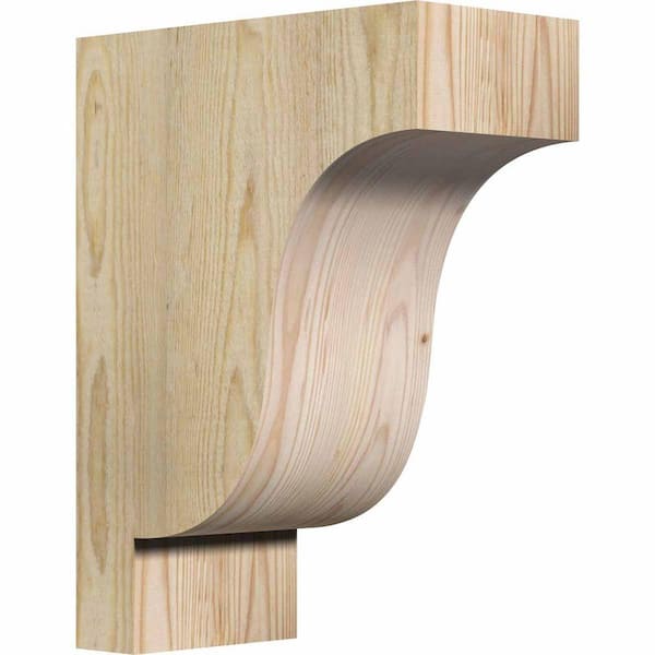 Ekena Millwork 6 in. x 12 in. x 16 in. Douglas Fir Newport Rough Sawn Corbel