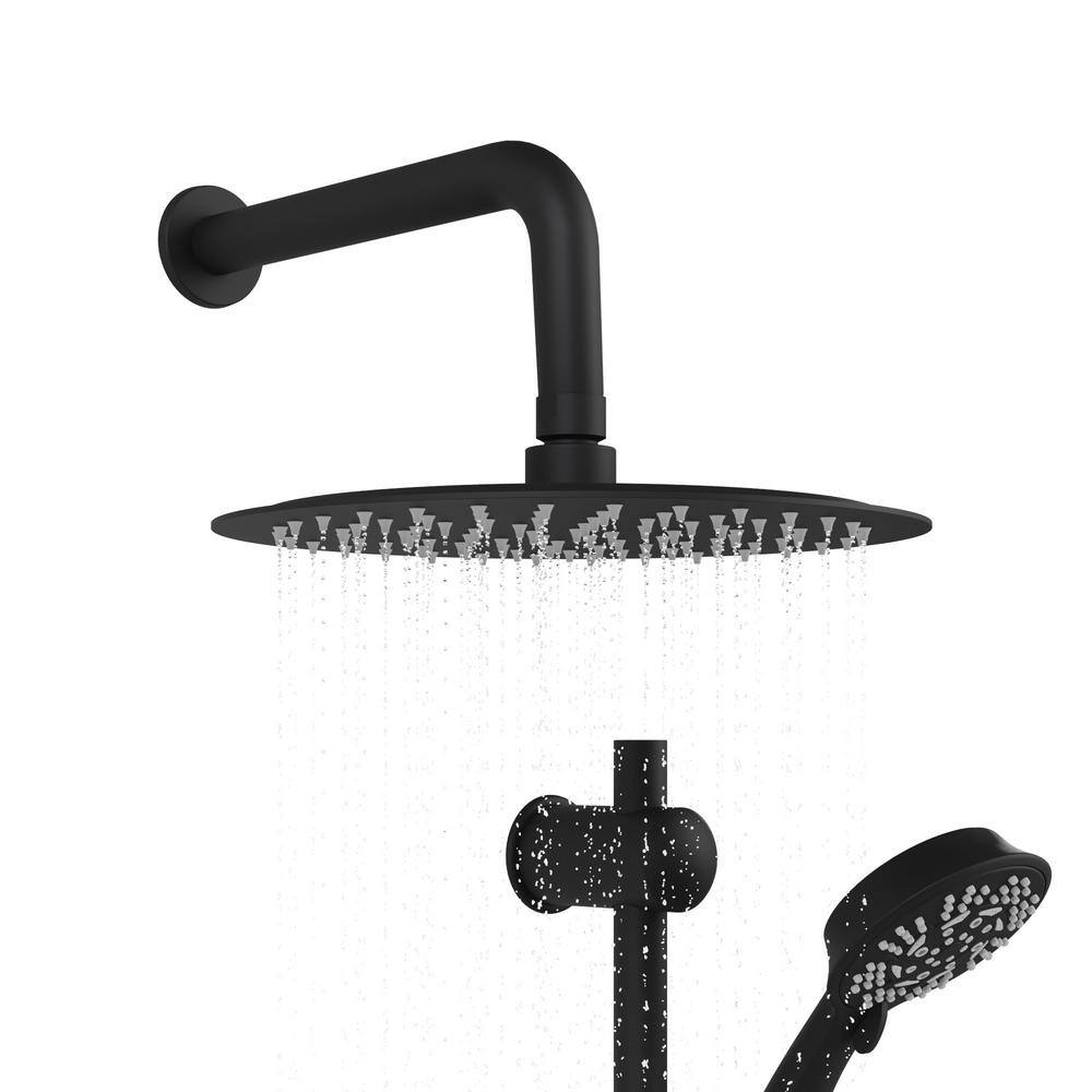 Matte Black Adjustable Multi-Head Shower System with Handheld