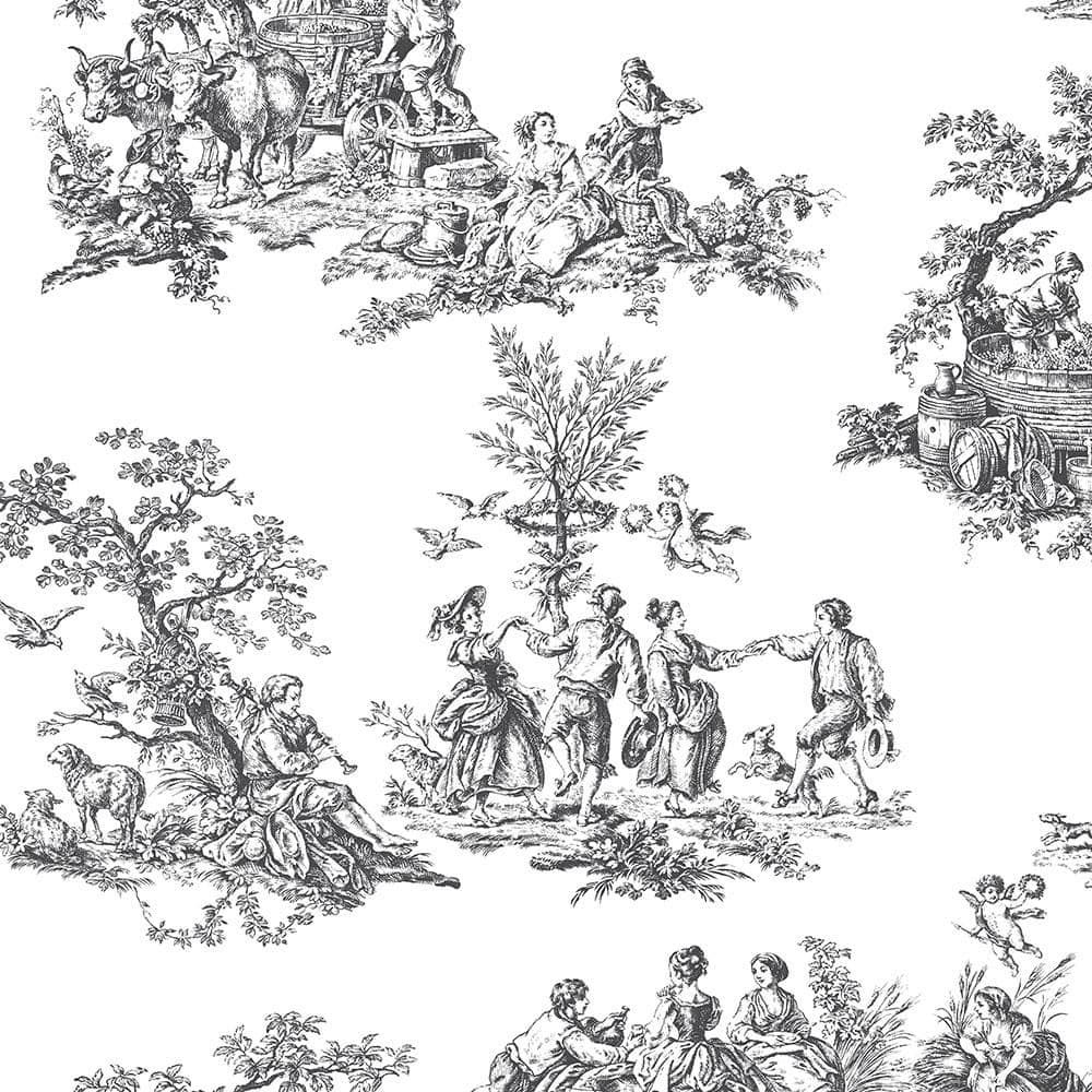 Norwall Romantic Toile Vinyl Roll Wallpaper (Covers 56 sq. ft.) CH22508 -  The Home Depot