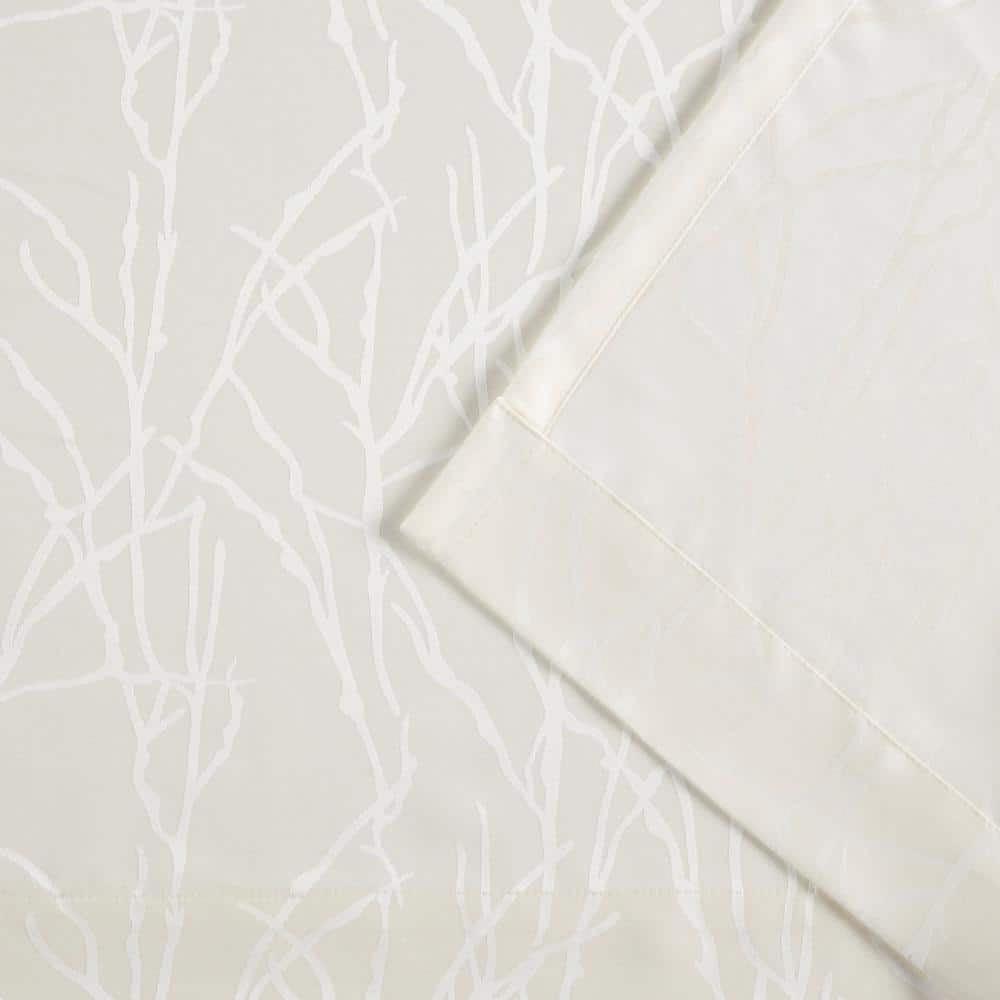 Ivory Light-Filtering Polyester Grommet Window Panel Pair