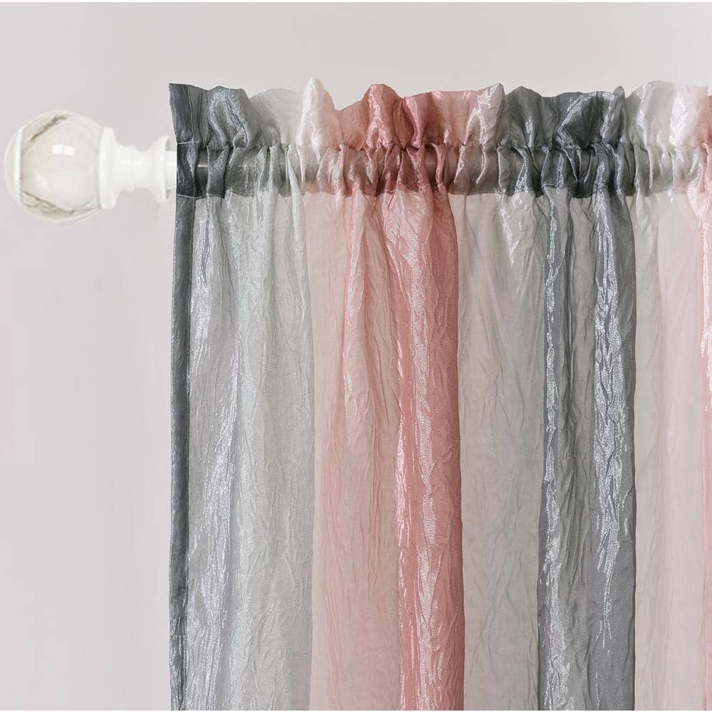 Blush Ombre Light Filtering Polyester Rod Pocket Curtain Panel, 50" x 84"