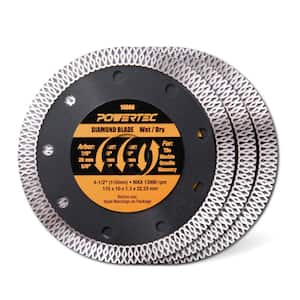 4-1/2 in. Turbo Mesh Rim Diamond Blade for Angle Grinder, for Cutting Tile, Granite, Marble and Thin Masonry (3-Pack)