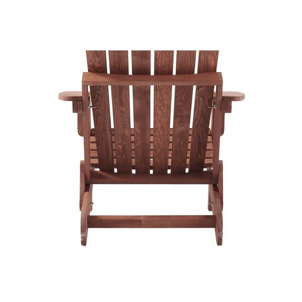 Outdoor Brown Wood Adirondack Chair, Folding Chair for Garden (Set