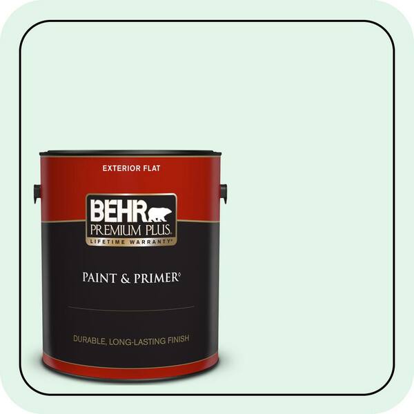 BEHR PREMIUM PLUS 1 gal. #470A-1 Window Pane Flat Exterior Paint & Primer