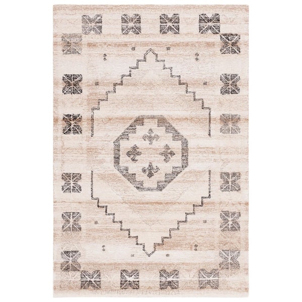 Ebony 8 ft. x 10 ft. Gold/Beige Aztec Medallion Area Rug