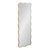 Kate and Laurel Viona Gold 18 in. W x 47 in. H MidCentury Scalloped Wood Wall Mirror 230444