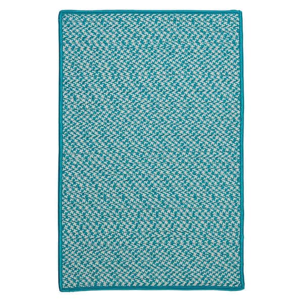 Home Decorators Collection Sadie Turquoise 2 ft. x 4 ft. Indoor/Outdoor Patio Braided Area Rug