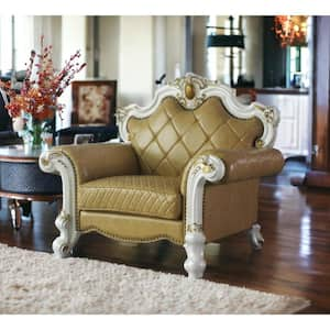 Pearl Armchair Set of 1 with Nail head Trim and Removable and Tufted Cushions