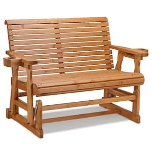 48 in. 2-Person Wood Outdoor Cedar Glider