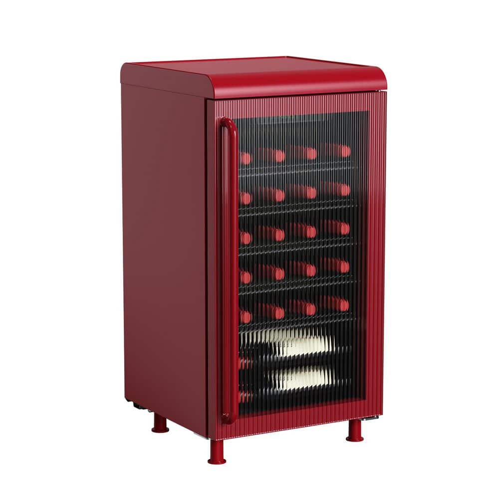 3.1 Cu Ft. 117 Can/27 Bottle Retro Glass Door Mini Refrigerator/beverage Cooler in Red