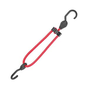 16 in. to 24 in. Adjustable Super Strong Bungee, Red (2-Pack)