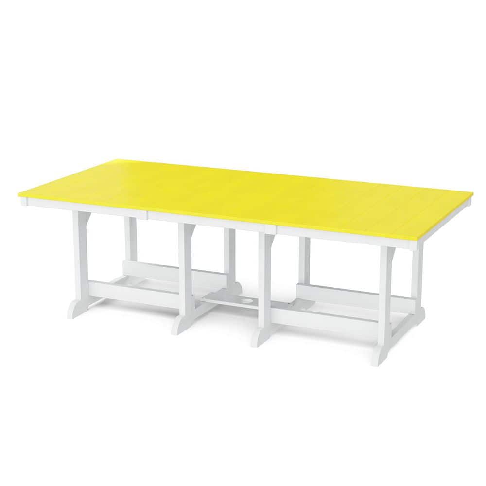 Heritage Lemon Yellow and White HDPE Plastic 44 in. x 94 in. Outdoor Dining Table price history on PriceWatchPro