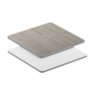 36 in. White/Gray Square Table Top Only