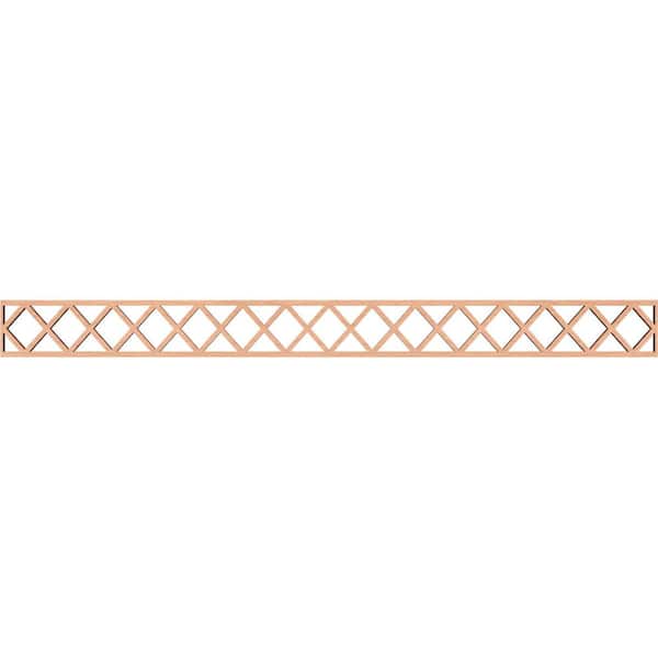 Ekena Millwork Wolford Fretwork 0.375 in. D x 46.375 in. W x 4 in. L Alder Wood Panel Moulding