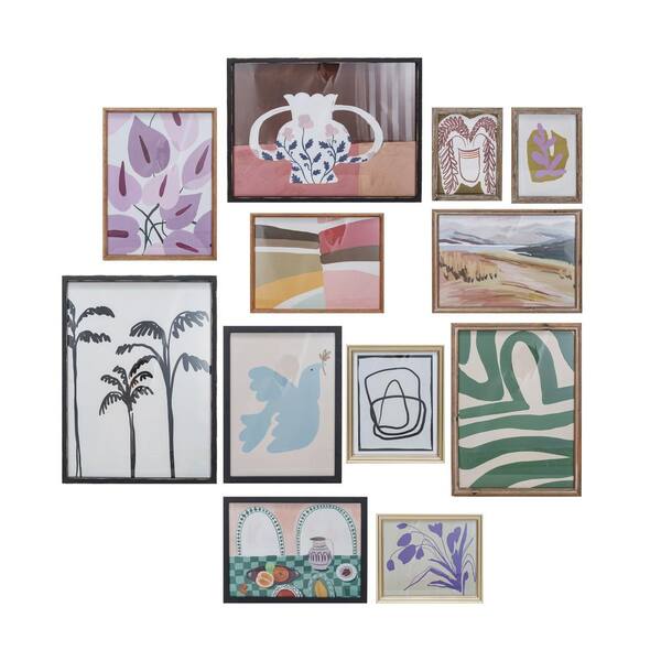 Storied Home 12-Piece Framed Botanicals Art Graphic Print Abstract Poster 15.75 in. x 21 in.