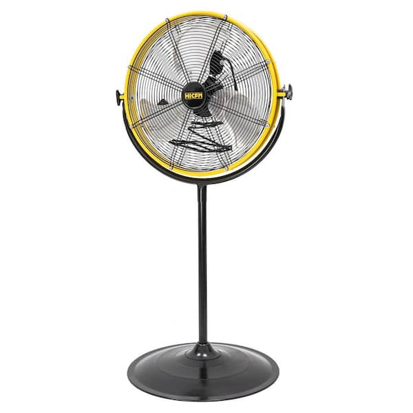 20 in. Outdoor Misting Fan Pedestal Standing Base in Yellow with IP44 Enclosed Motor, GFCI Plug，UL Outdoor Certified