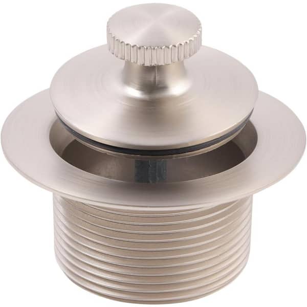 SUPPLYGIANT Lift and Turn Tub Drain Stopper,1-1/2 Bathtub Drain Assembly, Nickel Plated Finish