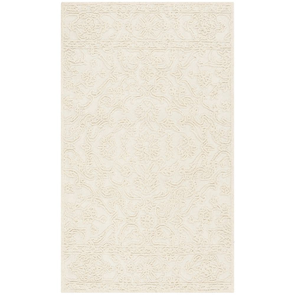 SAFAVIEH Martha Stewart Ivory Doormat 3 ft. x 5 ft. Floral HighLow