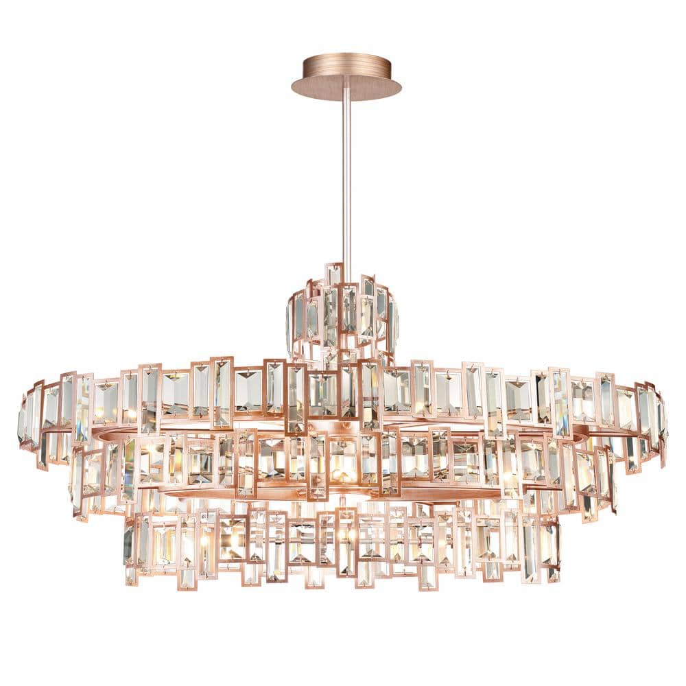 CWI Lighting Quida 21 Light Down Chandelier With Champagne Finish  9903P44-21-193 - The Home Depot