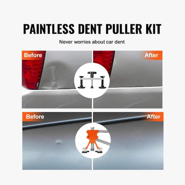 56 PCS Dent Removal Kit Paintless Car Dent Puller Kit with Golden Lifter Bridge Puller Tabs Hot Glue Gun for Auto Dents