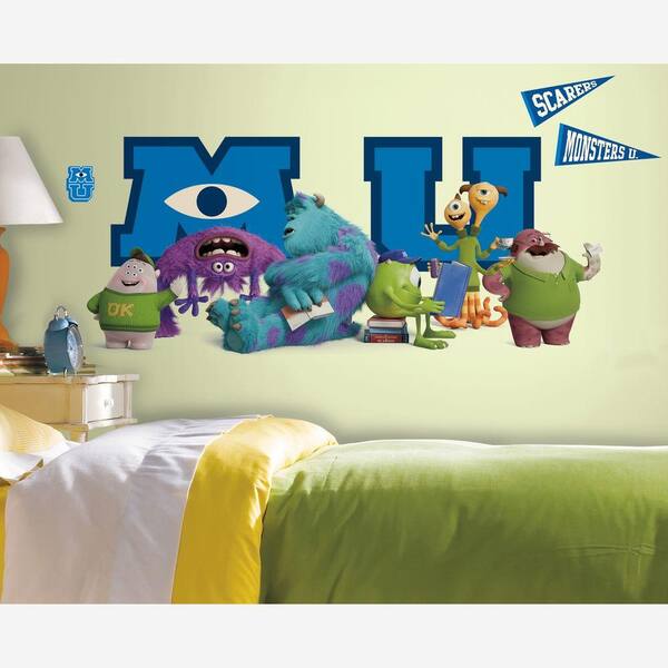 Unbranded 5 in. x 19 in. Monsters University Giant Character Collage Peel and Stick 6-Piece Wall Decals