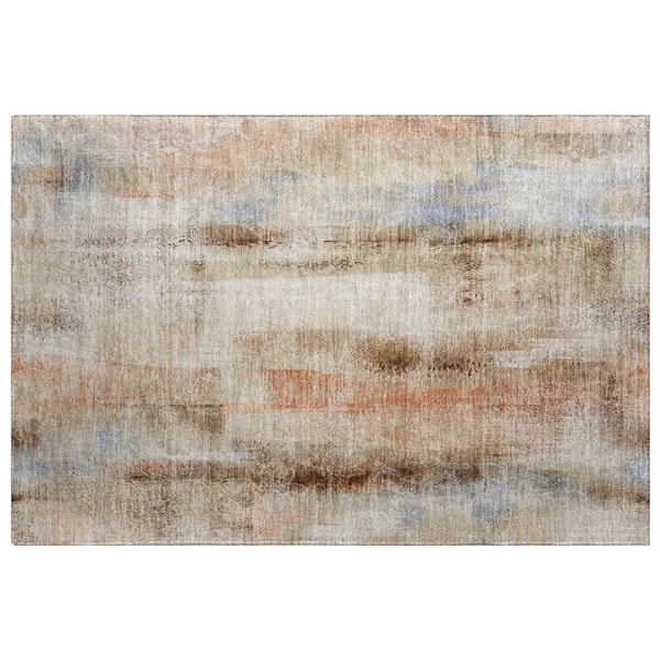 Dream Shag Premium Machine Washable Abstract ADS537 Beige 2 ft. x 3 ft. Accent Rug