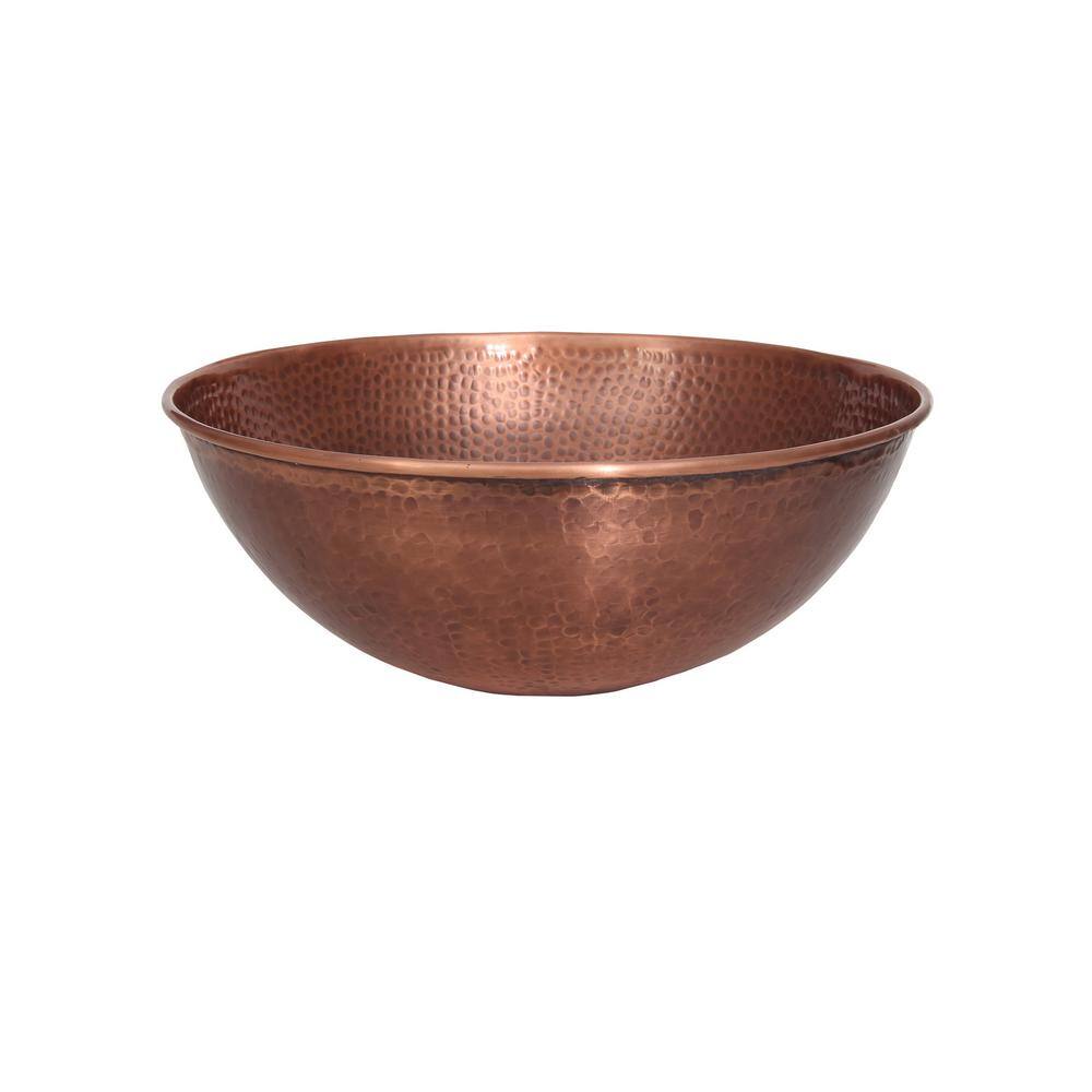 15.25'' Round Hammered Copper Vessel Sink