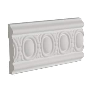 3-1/8 in. x 3/4 in. x 6 in. Long Egg and Dart Polyurethane Panel Moulding Sample