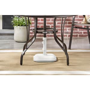 26 lb. Concrete and Resin Patio Umbrella Base in White