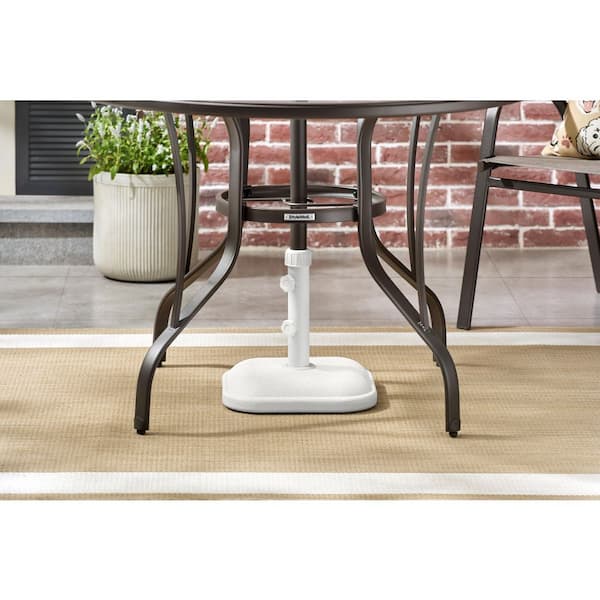 26 lb. Concrete and Resin Patio Umbrella Base in White