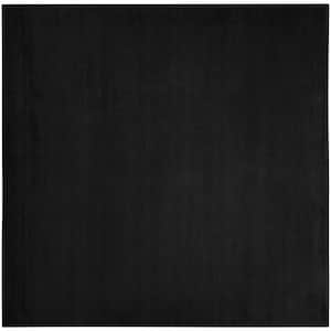 Sandy Black 9 ft. x 9 ft. Solid Contemporary Square Area Rug