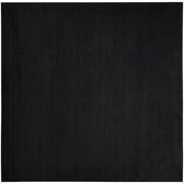 Sandy Black 9 ft. x 9 ft. Solid Contemporary Square Area Rug