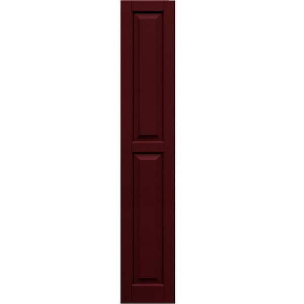 Winworks Wood Composite 12 in. x 68 in. Raised Panel Shutters Pair #650 Board and Batten Red