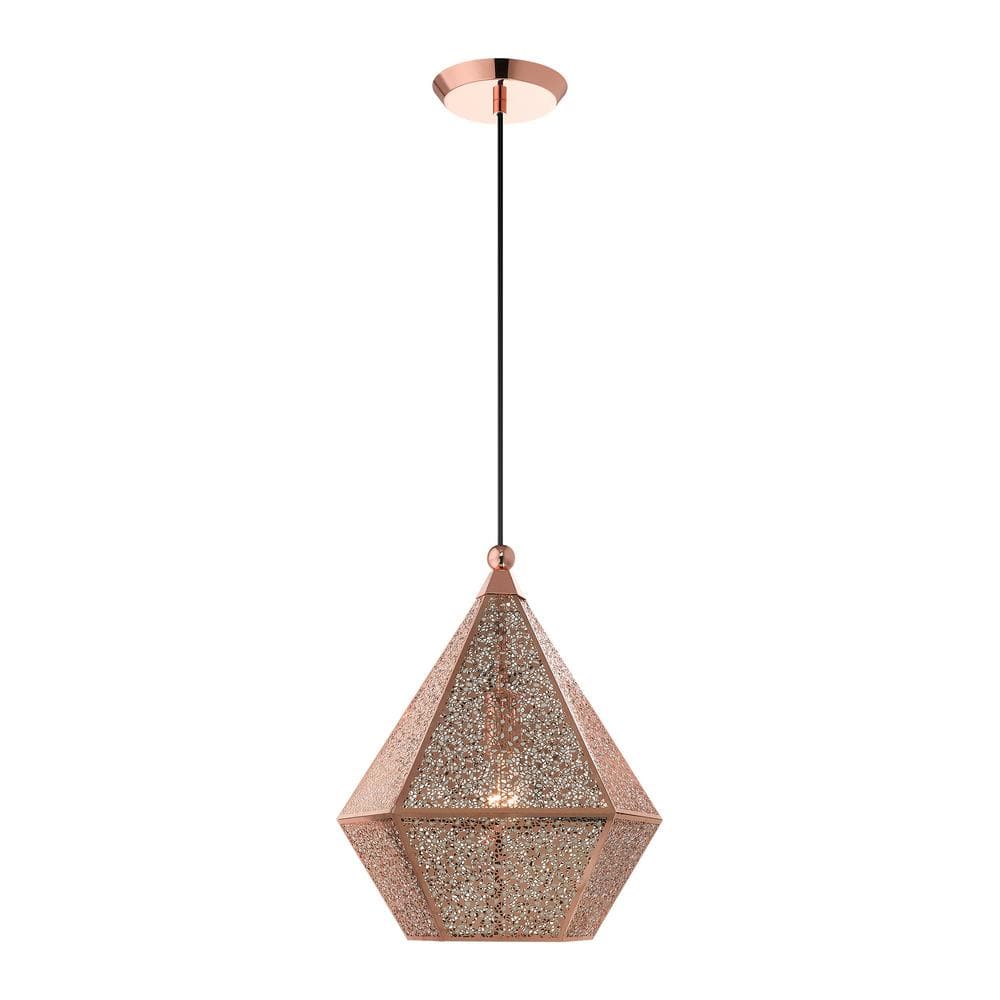 Aberdeen 1 Light Rose Gold Pendant