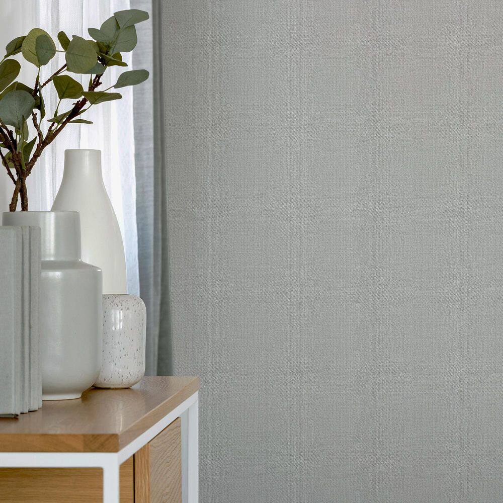 Linen Flat White Non-Pasted Removable Wallpaper