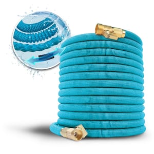 5/8 in. Dia. x 100 ft. No-Kink Expandable Garden Hose with Heavy-Duty Brass Valve and Flow Control