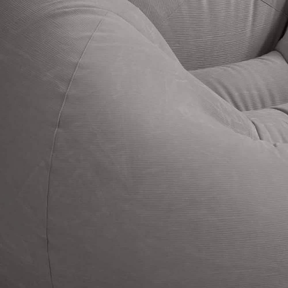 Gray Corduroy Inflatable Foldable Lounge Chair with Cushions