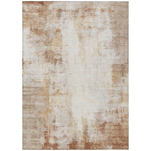 Chantille Machine Washable Indoor/Outdoor Abstract ACN2171 Copper 9 ft. x 12 ft. Area Rug