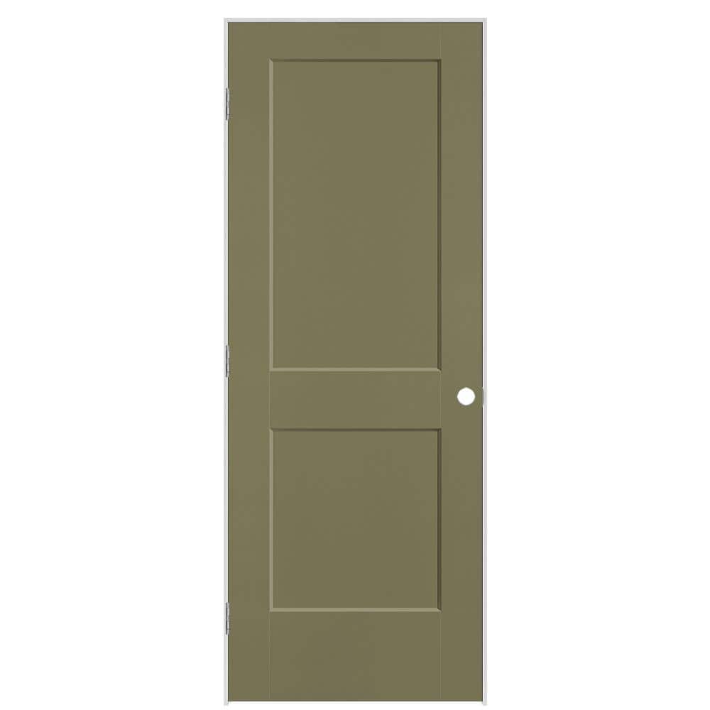 Masonite 30 in. x 80 in. 2-Panel Logan Right-Hand Solid Core Truly