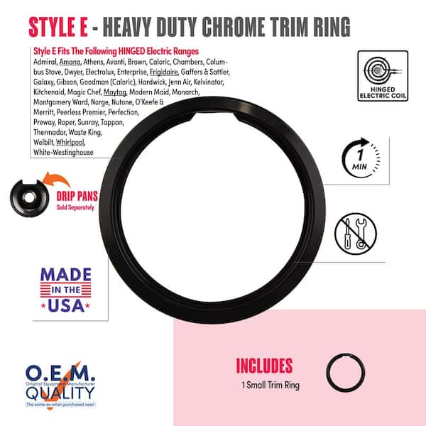 Range Kleen 6 in. Trim Ring in Black Porcelain