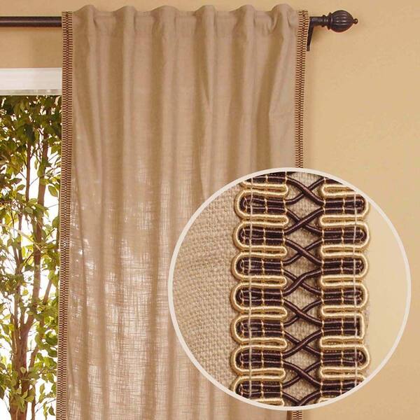 Home Decorators Collection Semi-Opaque Beige Back Tab Curtain