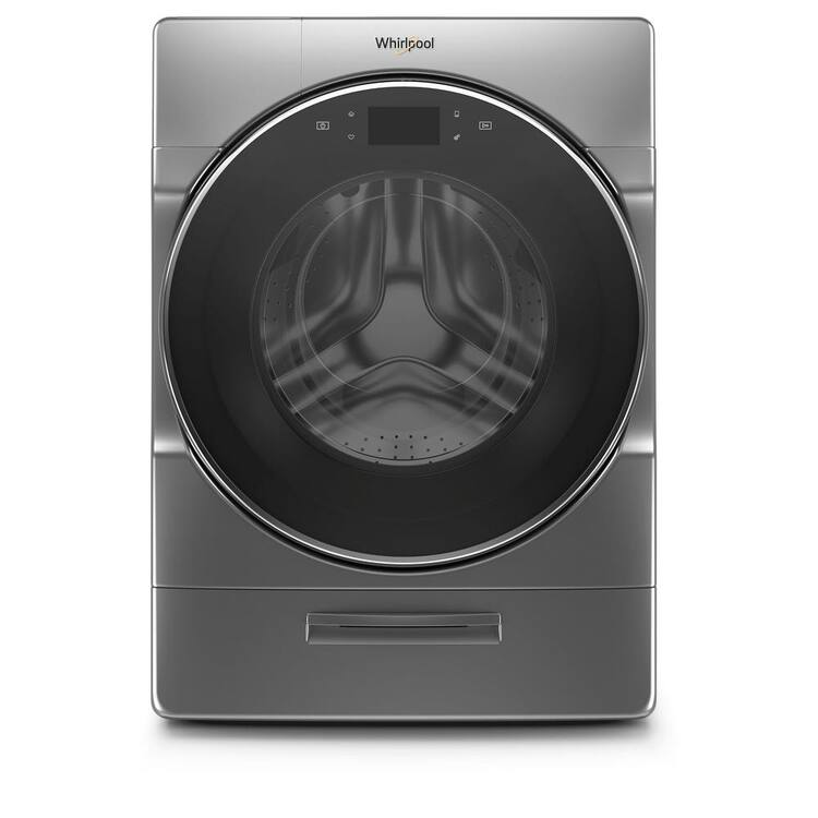 Whirlpool 5.0 cu. ft. High Efficiency Smart Chrome Shadow Stackable Front Load Washing Machine with Load and Go XL Plus Dispenser