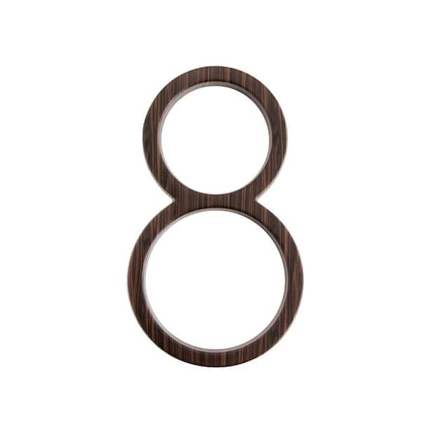 Everbilt 5 in. Wood Grain Zinc Alloy Floating or Flush House Number 8