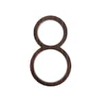 5 in. Wood Grain Zinc Alloy Floating House Number 8