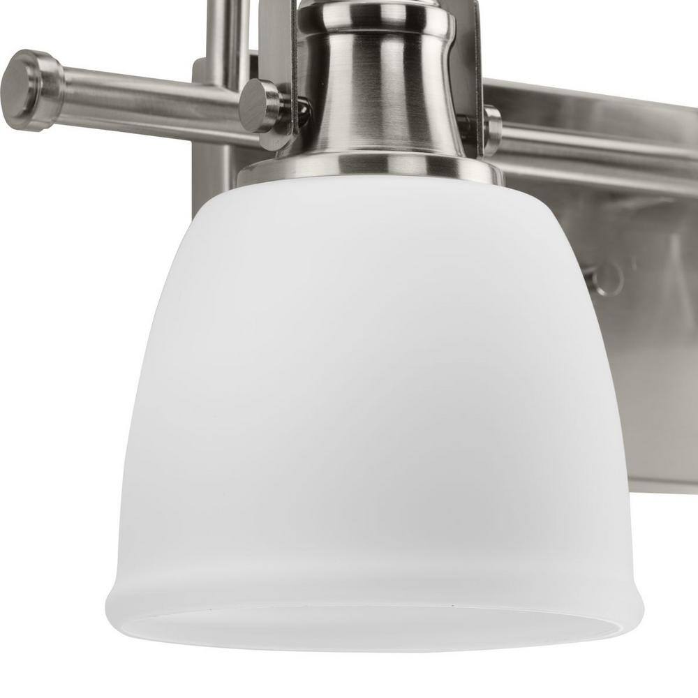 Preston Brushed Nickel 2-Light Bath Vanity with Opal Glass Shades