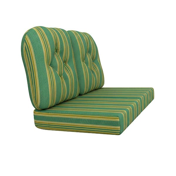 24 x 44 Sunbrella Deep Seating Outdoor Loveseat Replacement Cushion-Jerico Stripe Spa