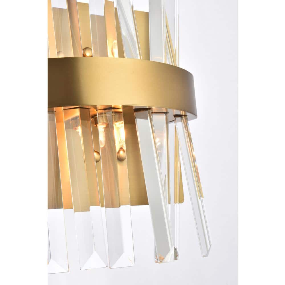 Home Living 8 in. 2-Light Satin Gold Vanity Light
