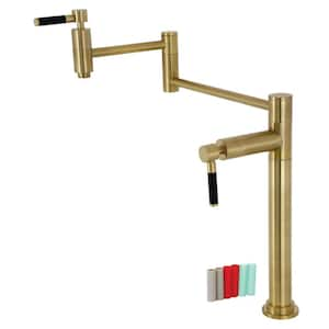 Kaiser Deck Mount Pot Filler Faucet in Brushed Brass